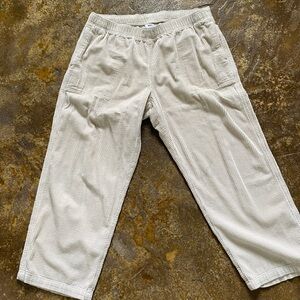 Aerie Cream Corduroy Pants Relaxed Fit
